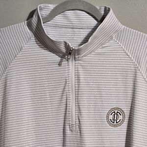 Holderness & Bourne Tailored Fit Dry Luxe Performance 1/4 Zip Pullover Stripe XL